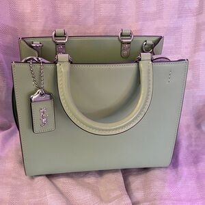 Coach Rogue 25 in light pistachio glove tanned leather -